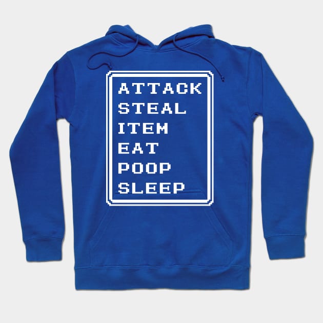 Final Fantasy Battle Menu Eat Poop Sleep Thief Version Hoodie by inotyler